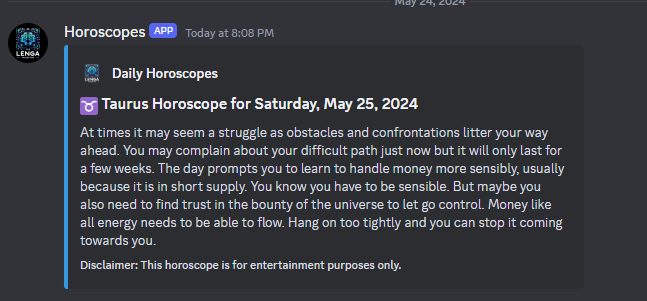Horoscope Discord Bot - 3